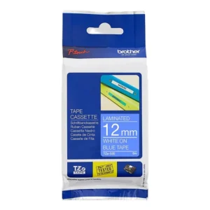 Brother TZe-535 Laminated Tape White on Blue 12mm