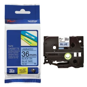 Brother TZe-561 Laminated Tape Black on Blue 36mm