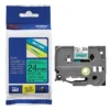 Brother TZe-741 Laminated Tape Black On Green 18mm