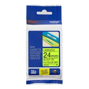 Brother TZe-C51 Laminated Tape Black on Fluorescent Yellow 24mm x 5m