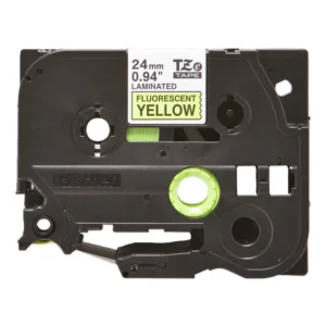 Brother TZe-C51 Laminated Tape Black on Fluorescent Yellow 24mm x 5m-A