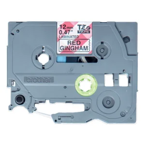 Brother TZe-MPRG31 Laminated Tape Black on Red Gingham Pattern 12mm x 4m-A