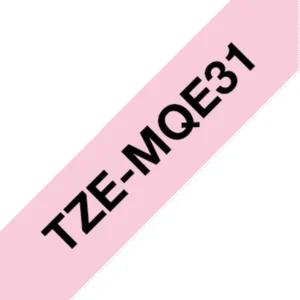 Brother TZe-MQE31 Laminated Tape Black on Pastel Pink 12mm x 4m-B