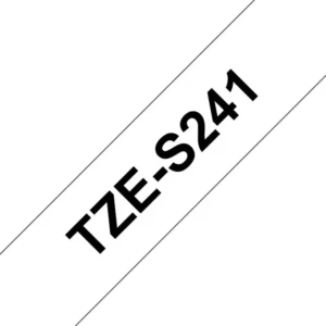 Brother TZe-S241 Strong Adhesive Tape Black on White 18mm-A