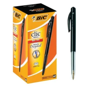 Bic Clic Ballpoint Pen Medium 1.0mm Black - A