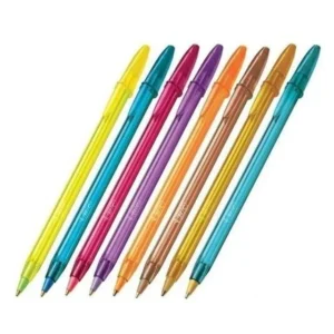 Bic Cristal Large Fashion Colours Ballpoint Pens Broad 1.2mm Pouch 8 (2)