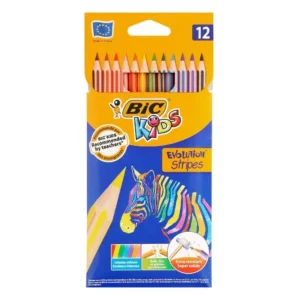 Bic Evolution Stripes Colour Pencil Crayons Wallet 12 (3)