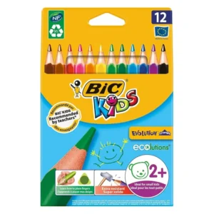 Bic Evolution Triangular Jumbo Colour Pencil Crayons Wallet 12 (2)