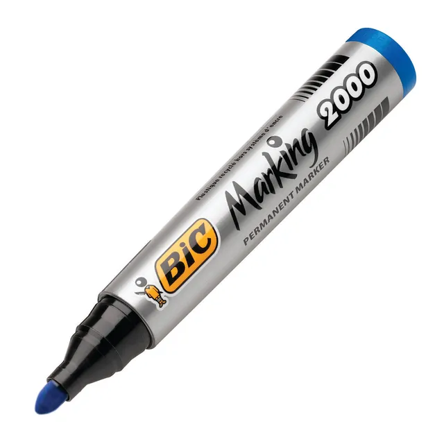 Bic Marking 2000 Permanent Marker Bullet Point Blue - Box 12