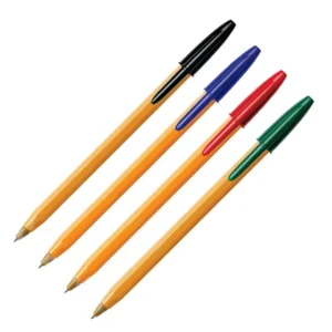 Bic Orange Ballpoint Pen Fine 0.8mm Black-Blue-Red-Green