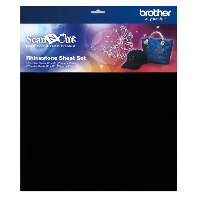 Brother ScanNCut Rhinestone Sheet Set 12 x 12 - 3 Template Sheets & 3 Transfer Sheets