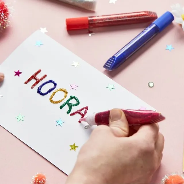 Bostik Art & Craft Rainbow Glitter Glue Set 6