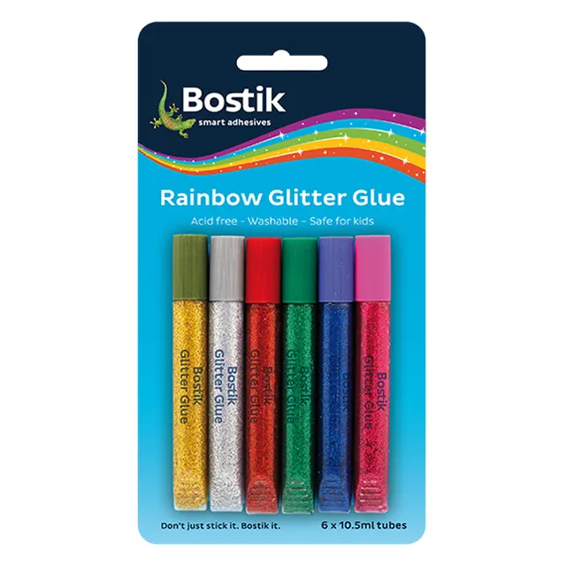 Bostik Art & Craft Rainbow Glitter Glue Set 6