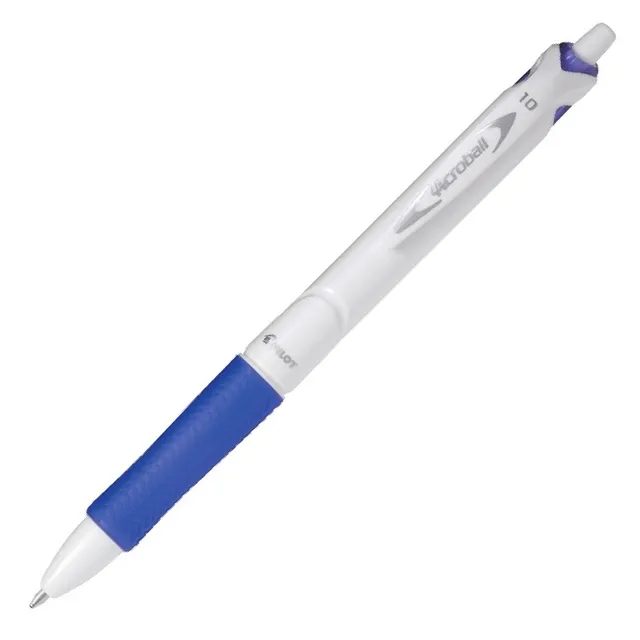 Pilot Acroball Pure White Retractable Ballpoint Pen Medium 1.0mm - Blue