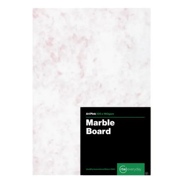 RBE A4 Marble Board 160gsm Pack 100 - Pink