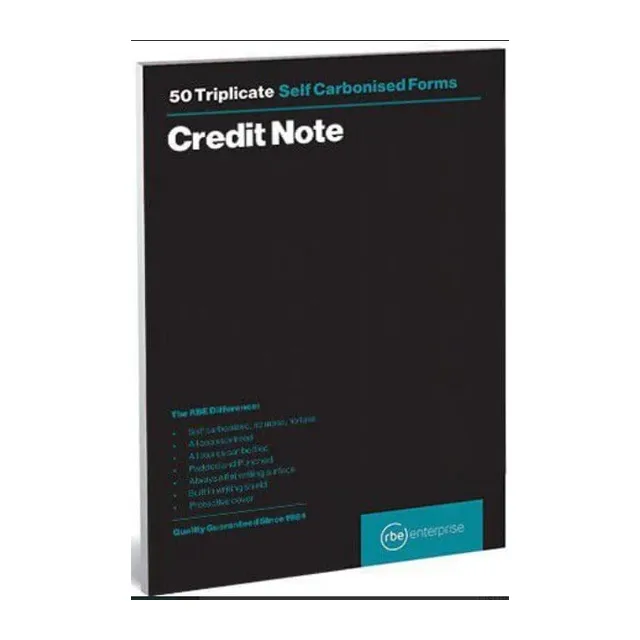 RBE A5 Triplicate Credit Note Pad - 50 Sets - FINAL STOCK
