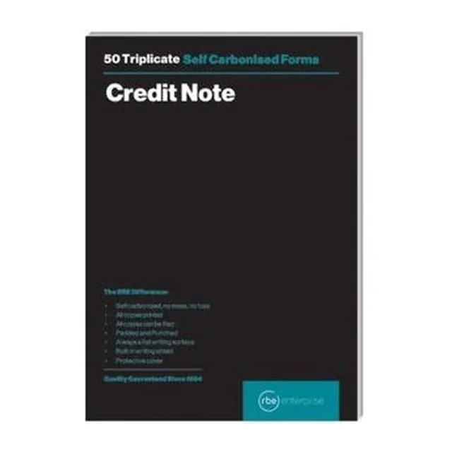 RBE A5 Triplicate Credit Note Pad - 50 Sets - FINAL STOCK