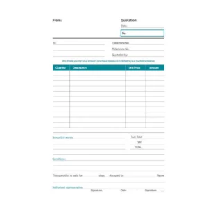 F0133-F5432-RBE A5 Duplicate Quotation Pad - 50 Sets (2)