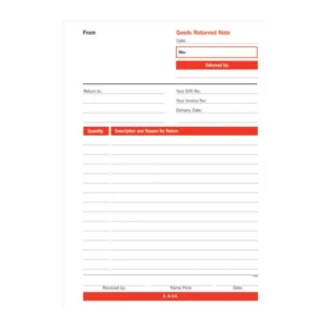 F0560-RBE A5 Triplicate Goods Returned Note Pad - 50 Sets (1)