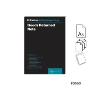 F0560-RBE A5 Triplicate Goods Returned Note Pad - 50 Sets (3)