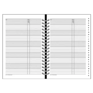 F0751-RBE A5 Spiral Bound Telephone Index Book A-Z - 104 Pages C