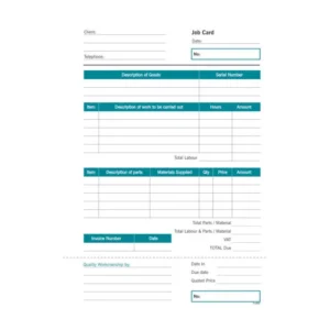 F12082-F5357-RBE A5 Duplicate Job Card Pad - 50 Sets (1)