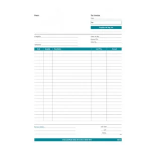 F8855-RBE A4 Duplicate Invoice Pad - 50 Sets