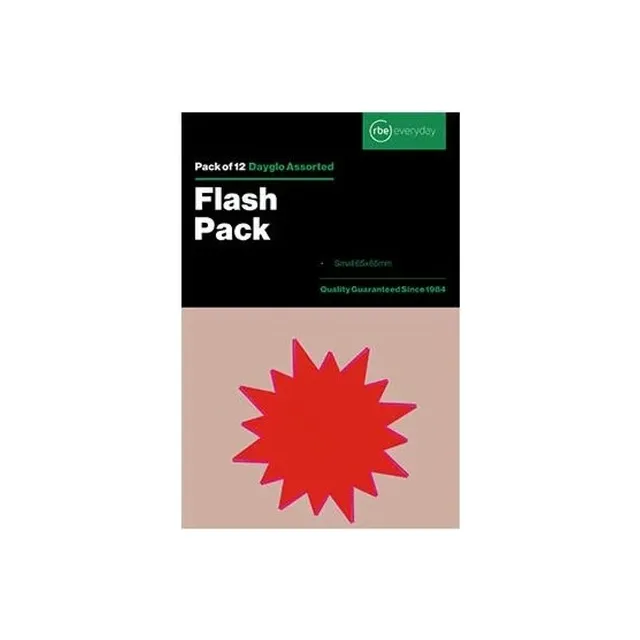 RBE Flash Packs 12 Shelf Talkers - Small 65x65mm
