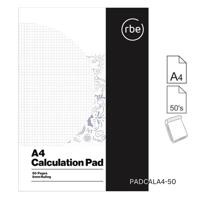 RBE A4 Calculation Pad 5mm - 50 Sheets
