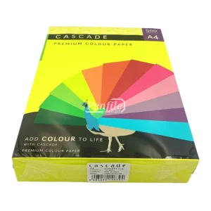 Cascade A4 Colour Paper 75gsm Ream 500 Sheets - Cyber HP Yellow (2)