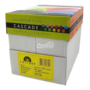 Cascade A4 Colour Paper 80gsm Ream 500 Sheets - Deep Tint Lemon (4)
