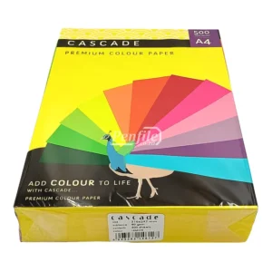 Cascade A4 Colour Paper 80gsm Ream 500 Sheets - Deep Tint Lemon (5)