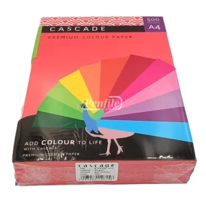 Cascade A4 Colour Paper 80gsm Ream 500 Sheets - Deep Tint Red (2)