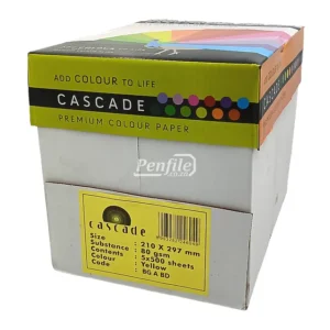 Cascade A4 Colour Paper 80gsm Ream 500 Sheets - Pastel Yellow (2)