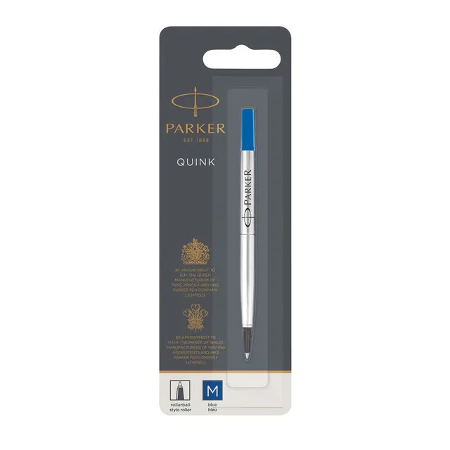 Parker Rollerball Medium 0.7mm Pen Refill - Blue - Box 12