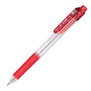 Pentel BK127 E-Ball Grip Retractable Ballpoint Pen Fine 0.7mm - Red
