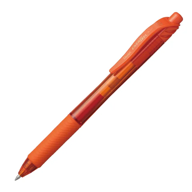 Pentel BL107 Energel X Metal Tip Retractable Roller Ball Pen 0.7mm - Orange