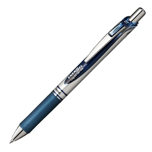 Pentel BL77 Energel Metal Tip Retractable Roller Ball Pen 0.7mm - Navy Blue