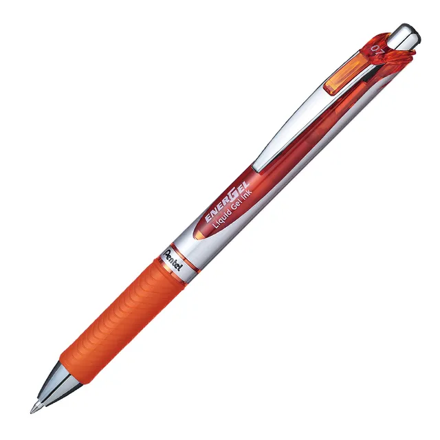 Pentel BL77 Energel Metal Tip Retractable Roller Ball Pen 0.7mm - Orange