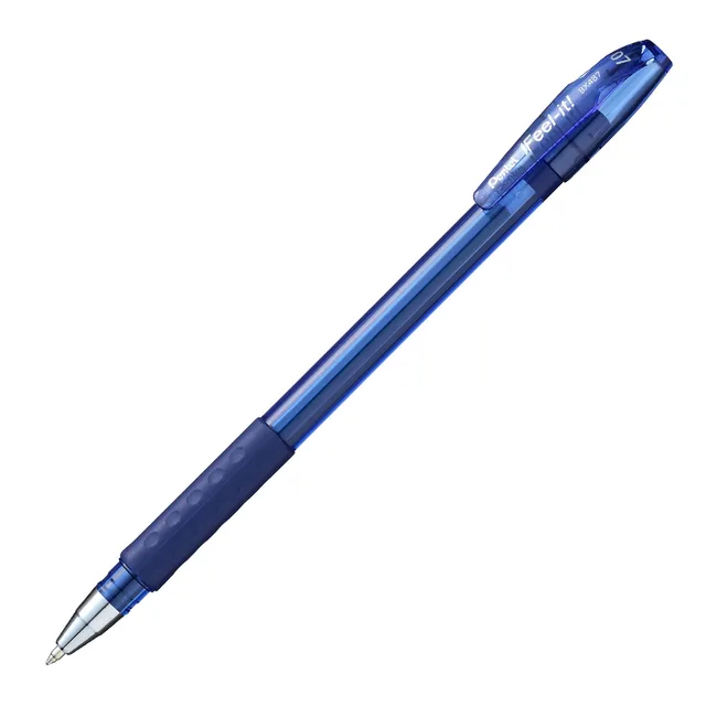 Pentel BX487 Feel-It Grip Ballpoint Pen Fine 0.7mm - Blue
