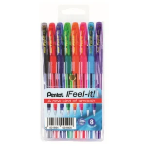 Pentel BX490 Feel-It Grip Ballpoint Pen Medium 1.0mm - Wallet 8