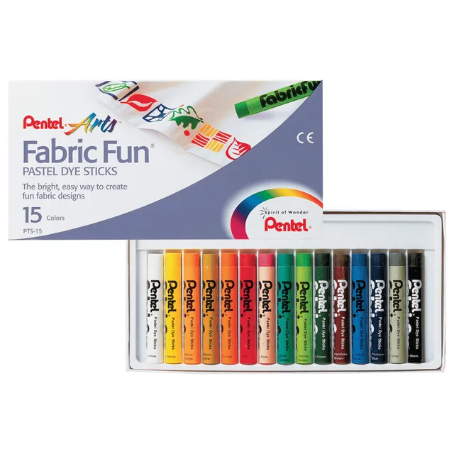 Pentel Fabric Fun Pastel Dye Sticks - 15 Colours