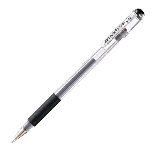 Pentel K118 Hybrid Gel Grip Pen 0.8mm - Black