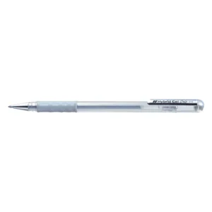 Pentel K118 Hybrid Metallic Gel Grip Pen 0.8mm - Silver