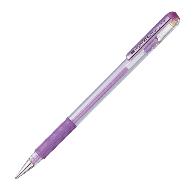 Pentel K118 Hybrid Metallic Gel Grip Pen 0.8mm - Violet