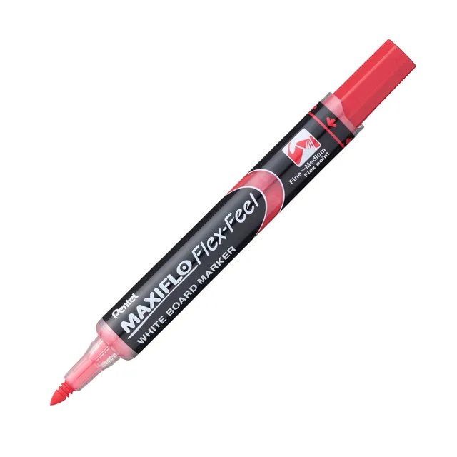 Pentel MWL5SBF Maxiflo Flex Feel Whiteboard Marker Flex Tip 6.0mm - Red - FINAL STOCK