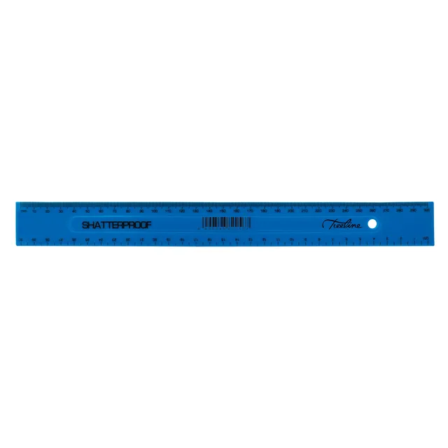 Treeline Shatterproof Ruler 30cm - Blue
