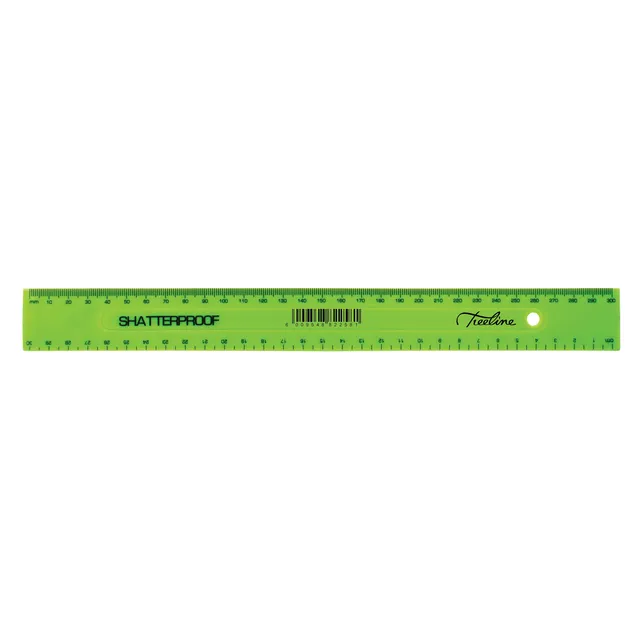 Treeline Shatterproof Ruler 30cm - Green