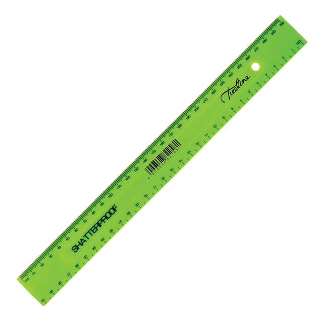 Treeline Shatterproof Ruler 30cm - Green