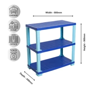 OfficeQ Canteen Twiggy 3 Tier Shelving - Blue